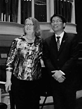 With pianist Chih-Long Hu at SCI National Conference in
            Columbia SC, Nov 2010